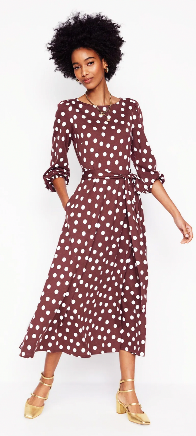 knee length dresses for ladies Boden: Leandra Jersey Midi Dress – JENNY-ON-THE-GO