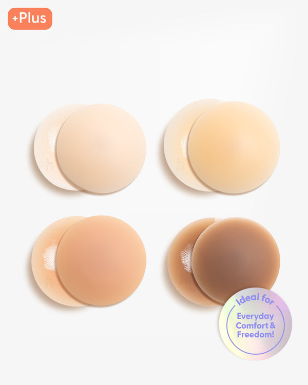 Bare it All Nipple Covers PLUS - Reusable Round Silicone Nipple Covers PLUS size