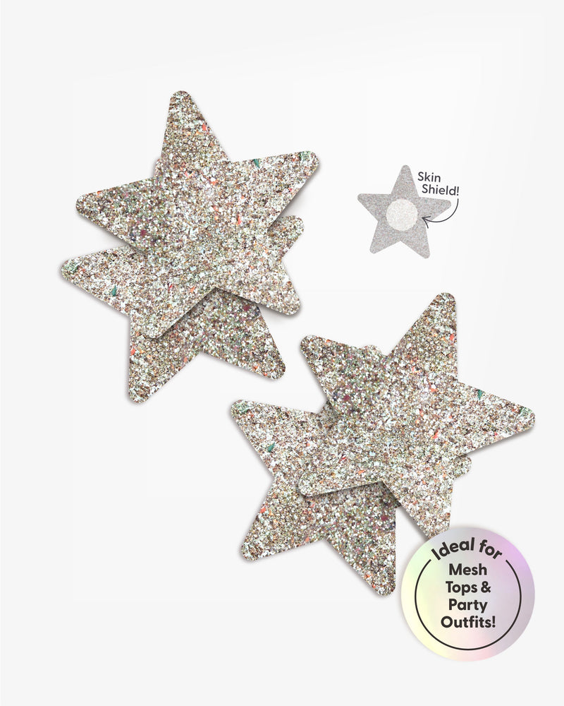 Star Of The Night Glow- Single-use nipple cover stickers, 2 pairs.