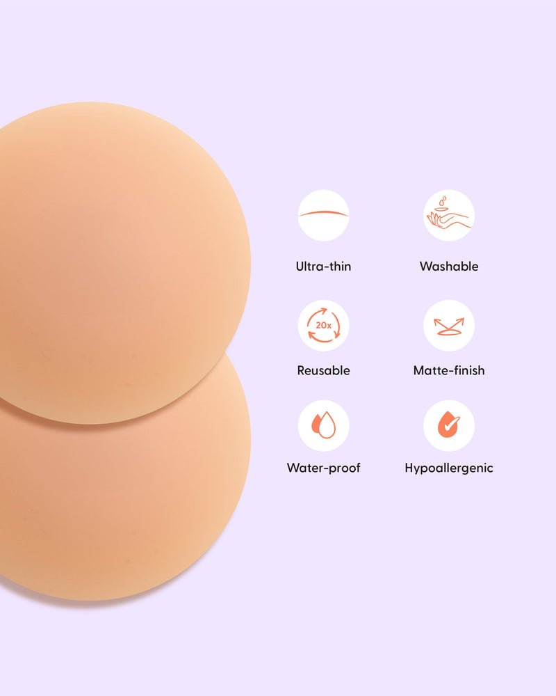 Bare it All Nipple Covers M - Reusable Round Silicone Nipple Covers Medium