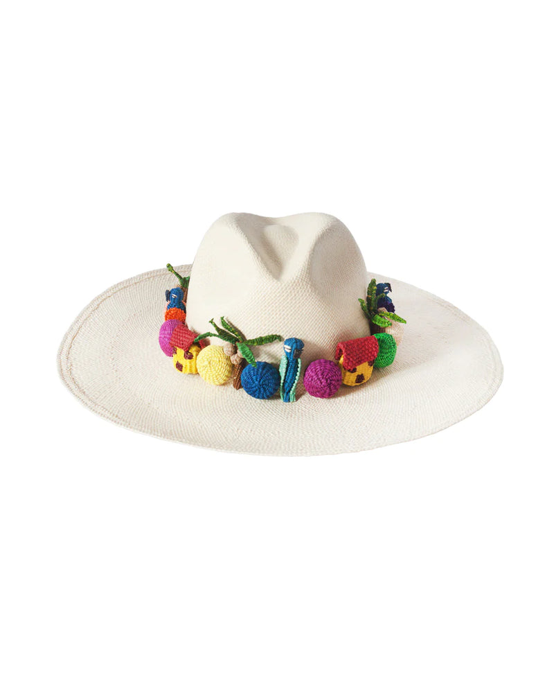 NATURAL WHITE PAJARITO HAT