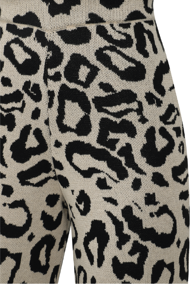 Leopard Red Jacquard Knit Pants