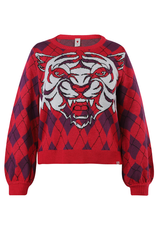 Rombo Tiger Jacquard Knit Sweater